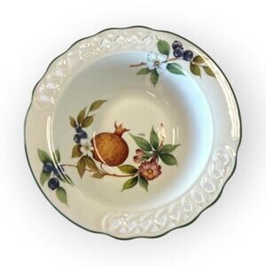 Vintage Brunelli "Tiffany" Lattice Edge Serving Bowl Victorian Chic | euc